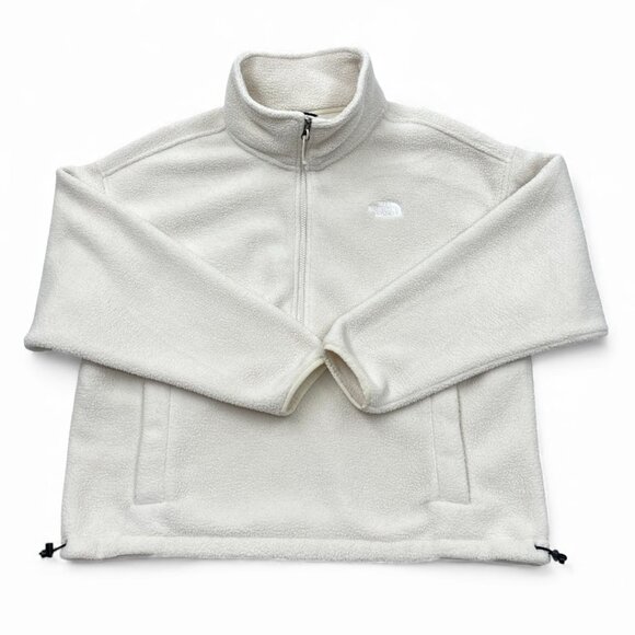 The North face White Ivory Warm Fleece Half Zip Pullover Jacket Women's Large - Picture 1 of 9